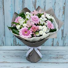 Букет цветов из:  Герберы, Альстромерии и Хризантемы в Дербетовке