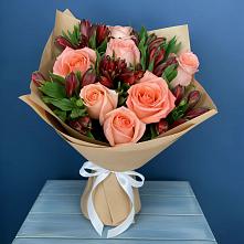 Букет цветов из:  Розы и Альстромерии в Дербетовке