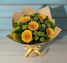 Букет цветов из:  Герберы и Хризантемы в Дербетовке