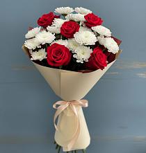 Букет цветов из:  Розы и Хризантемы в Дербетовке