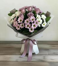 Букет цветов из:  Хризантемы и Розы в Дербетовке