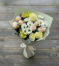 Букет цветов из:  Альстромерии, Розы и Хризантемы в Дербетовке