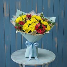 Букет цветов из:  Альстромерии и Хризантемы в Дербетовке