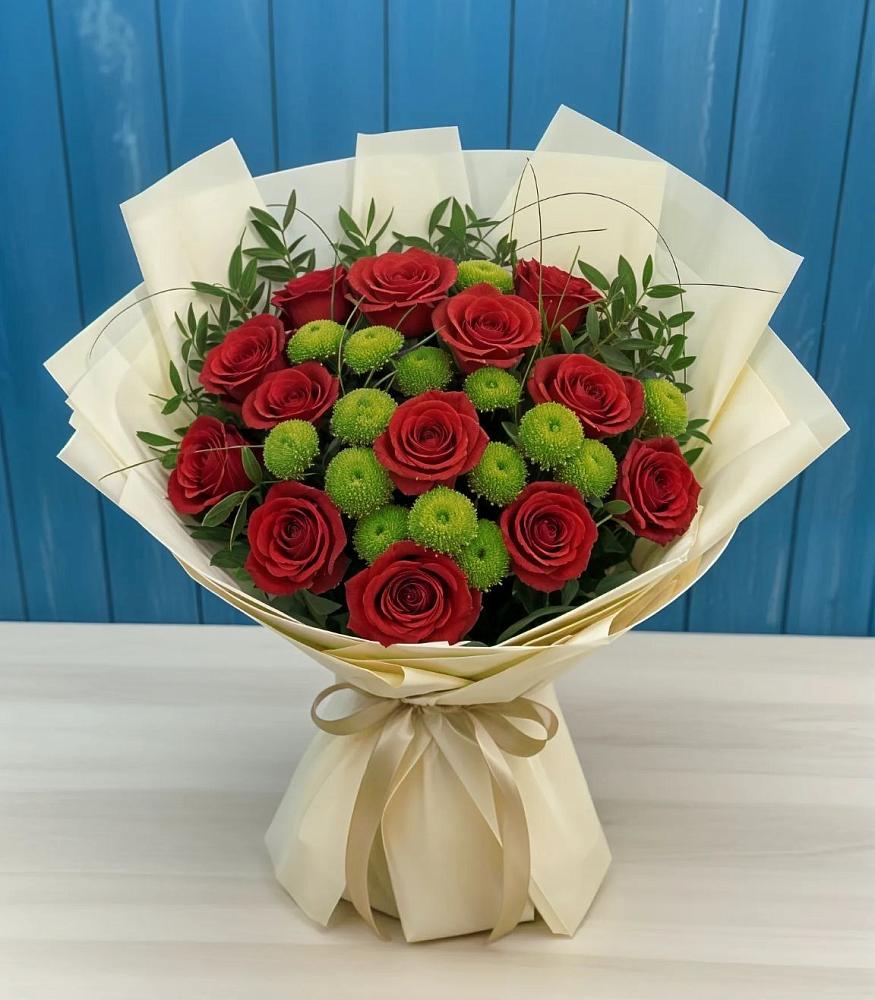 Букет цветов из: Розы и Хризантемы в Дербетовке