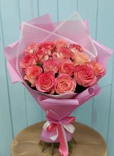 Букет 15 Розовых роз Равель в Дербетовке